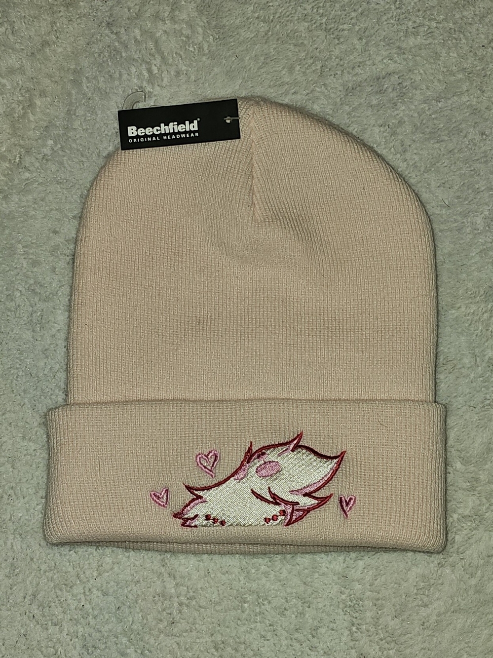 BEECHFIELD Hazbin Hotel Embroidered Angel Dust Pastel Pink Beanie